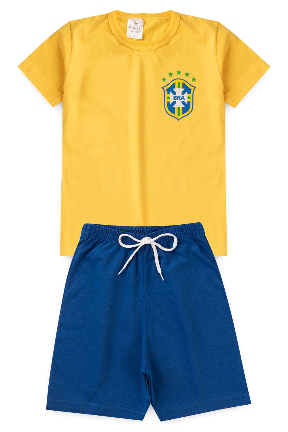 Conjunto Infantil Verão Masculino Brasil - Amarela