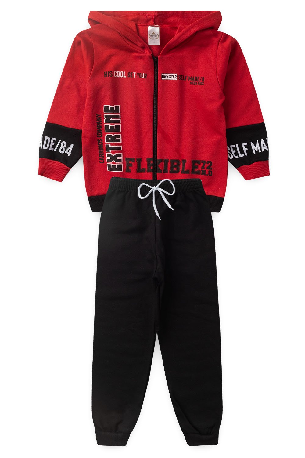 Conjunto Moletom Peluciado Infantil Masculino Extreme - Vermelho