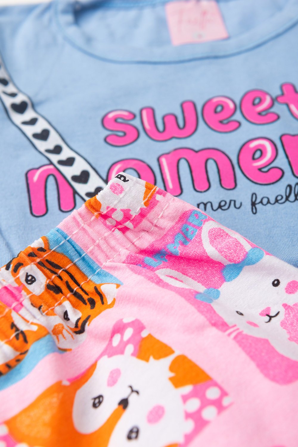 Conjunto Infantil Meia Estação Feminino Pandinha - Azul