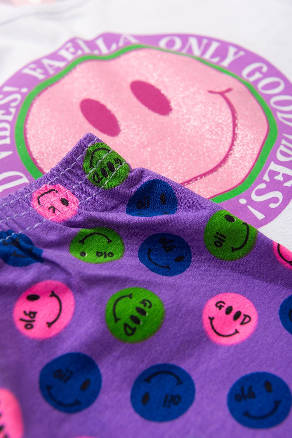 Conjunto Infantil Meia Estação Feminino Emogi Good Vibes - Branco