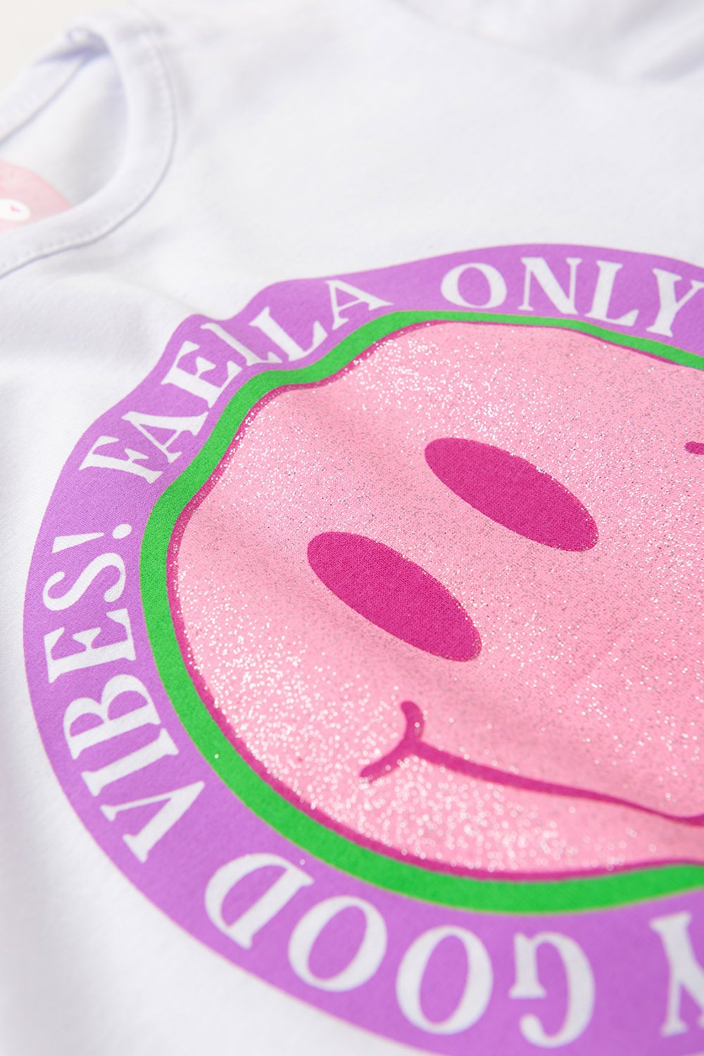 Conjunto Infantil Meia Estação Feminino Emogi Good Vibes - Branco