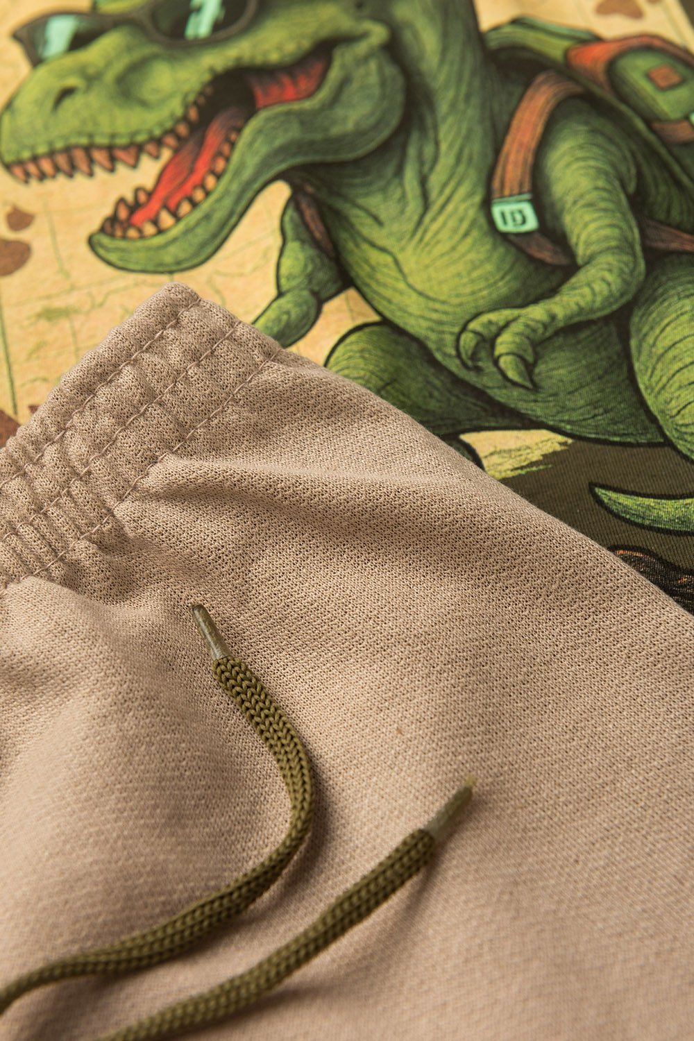 Conjunto Infantil Verão Masculino Dino de Boné - Verde