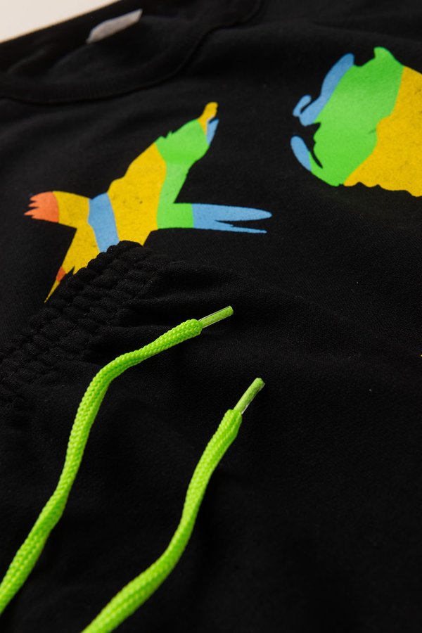 Conjunto Moletom Peluciado Infantil Masculino Emoji - Preto
