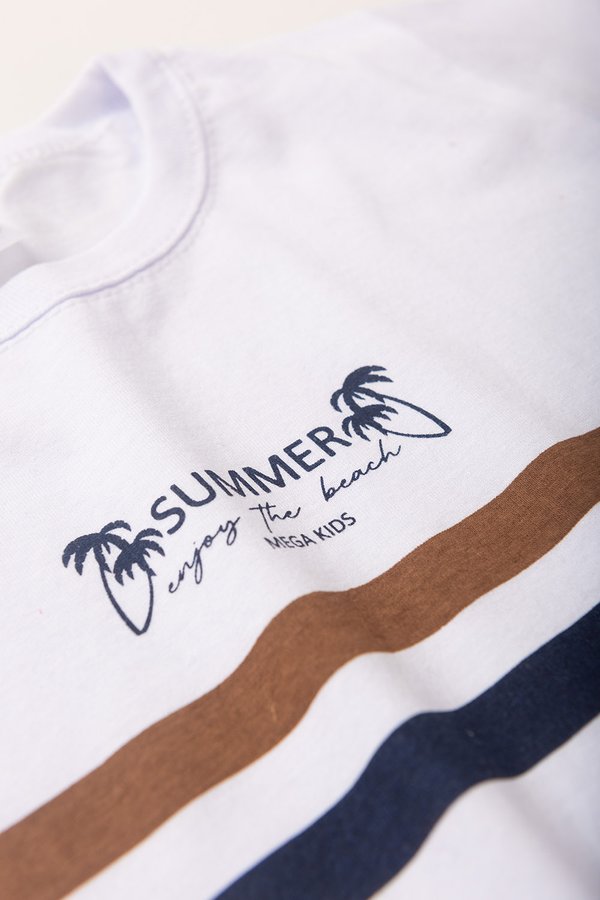 Conjunto Infantil Verão Masculino Summer - Branco