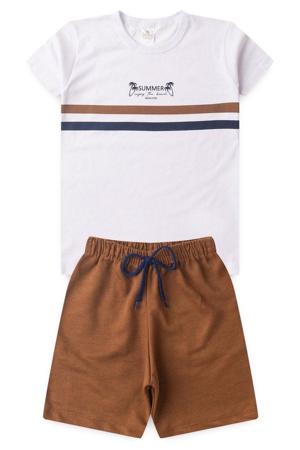 Conjunto Infantil Verão Masculino Summer - Branco