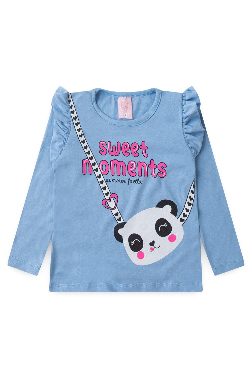 Conjunto Infantil Meia Estação Feminino Pandinha - Azul