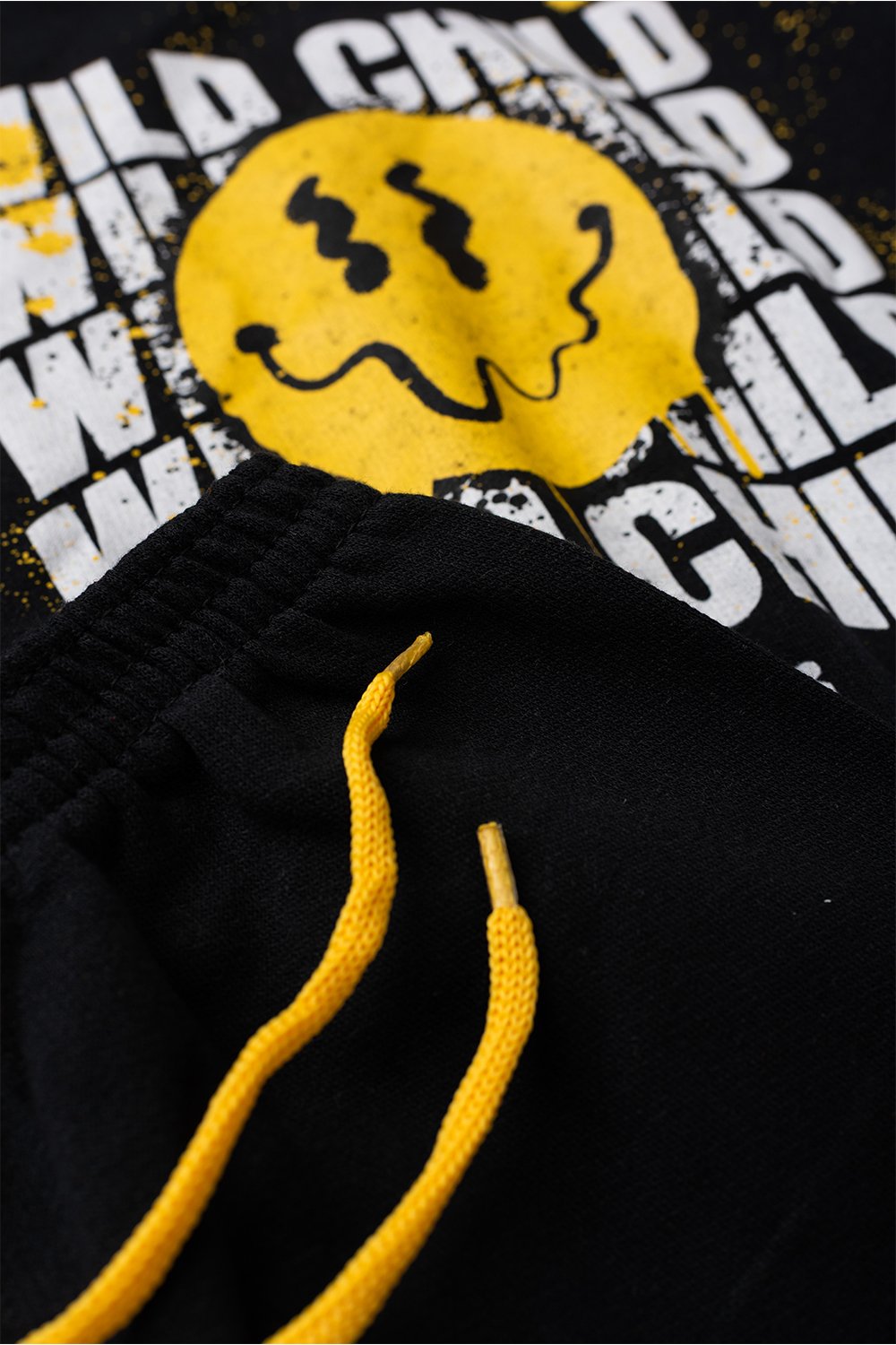 Conjunto Infantil Masculino Moletom Wild Child Emogi - Preto