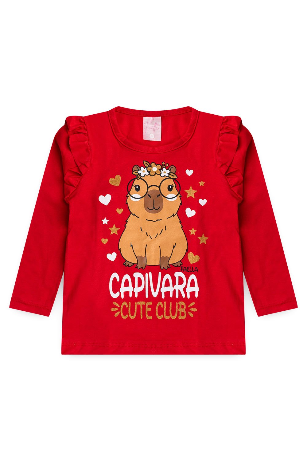 Conjunto Infantil Meia Estação Feminino Capivara - Vermelho