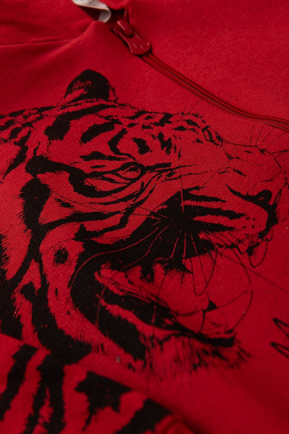 Conjunto Moletom Peluciado Infantil Masculino Tigre - Vermelho