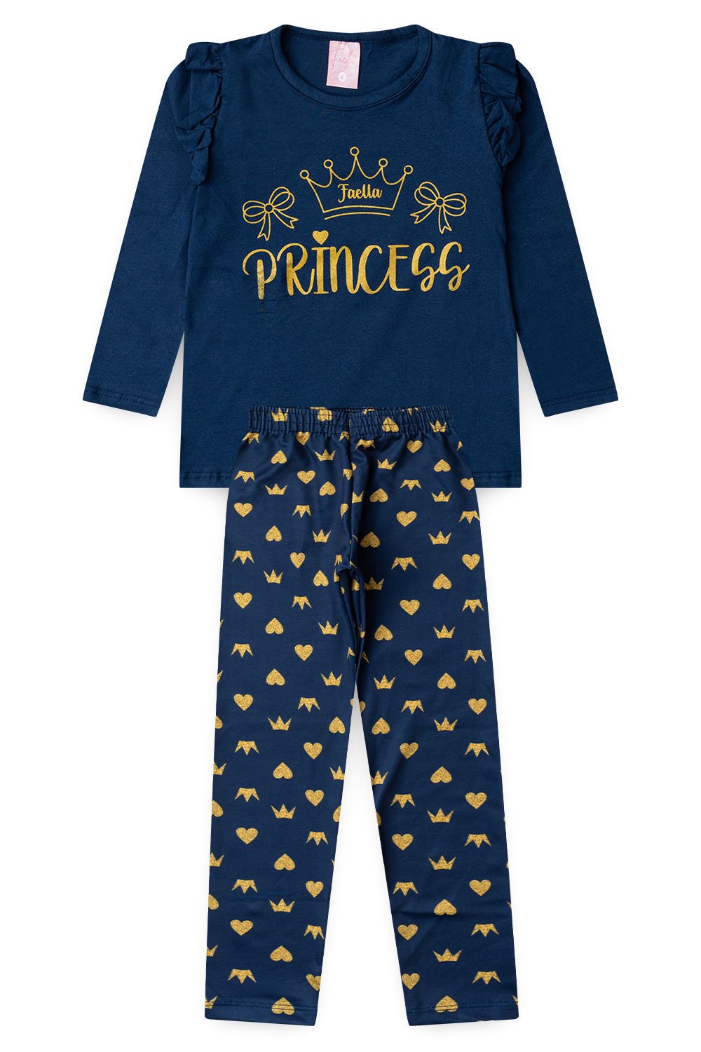 Conjunto Infantil Meia Estação Feminino Princess - Marinho