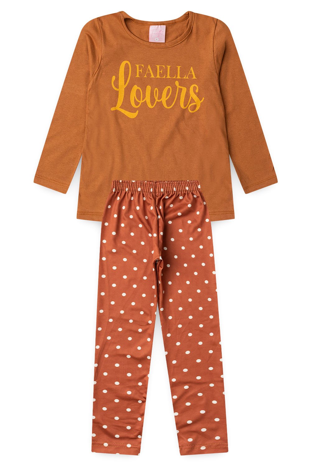 Conjunto Infantil Meia Estação Feminino Faella Lovers - Caramelo
