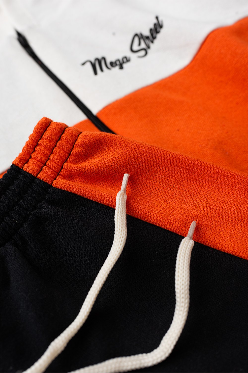 Conjunto Moletom Peluciado Infantil Masculino Recortes - Laranja