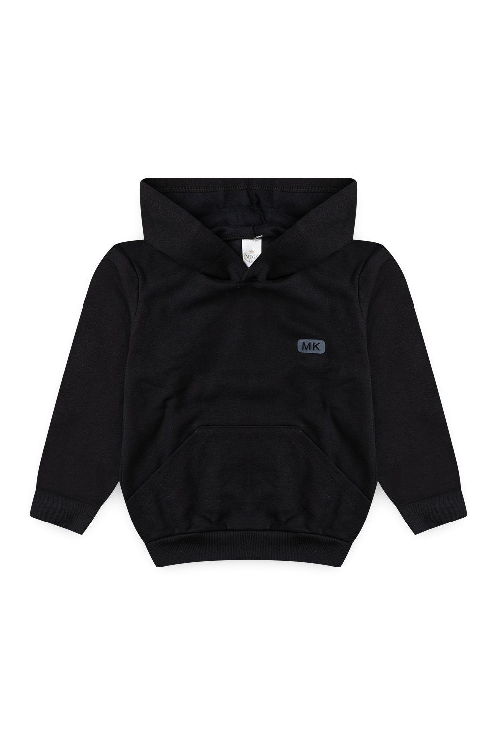 Conjunto Moletom Peluciado Infantil Masculino Canguru - Preto
