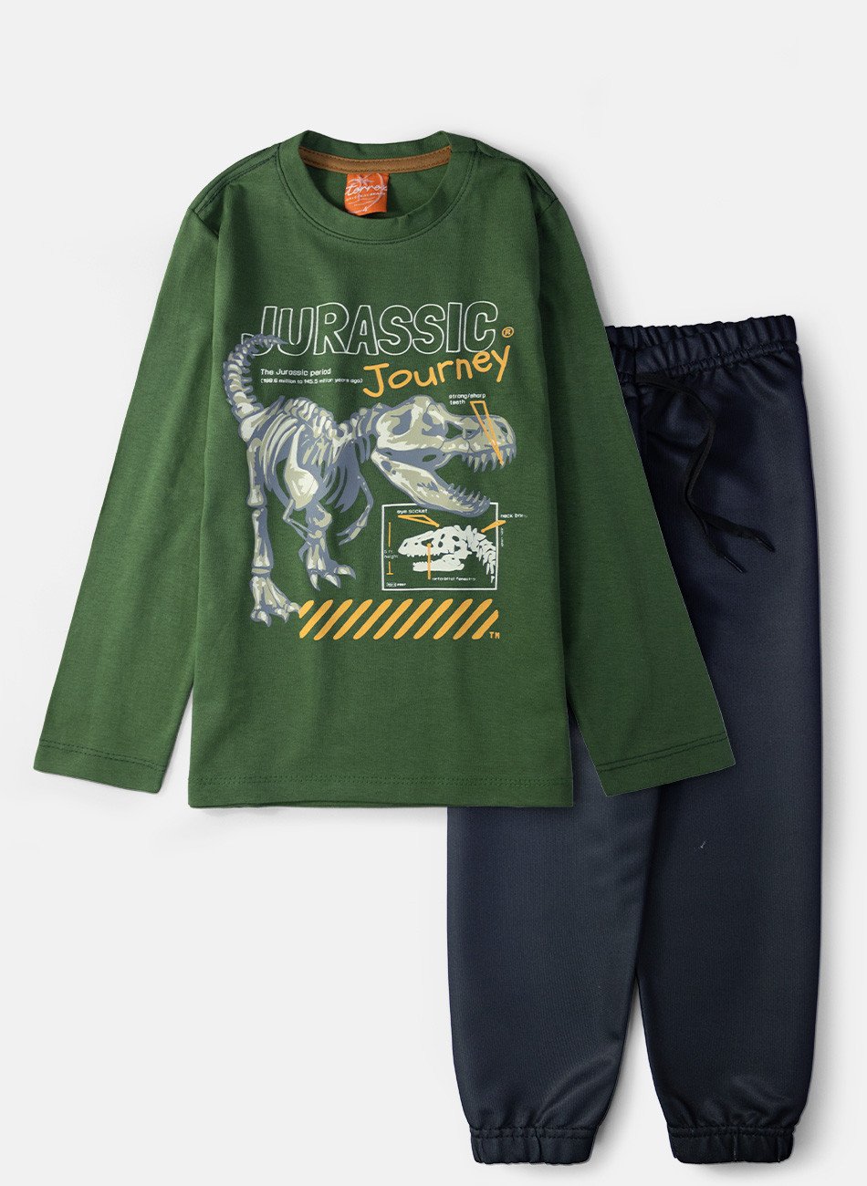 Conjunto Infantil Menino Meia Estação Jurassic Verde 0708 - Torrox