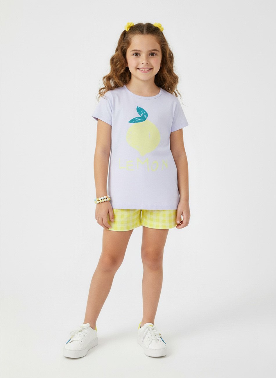 Conjunto Infantil Menina Lemon Branco 178 - Laluna