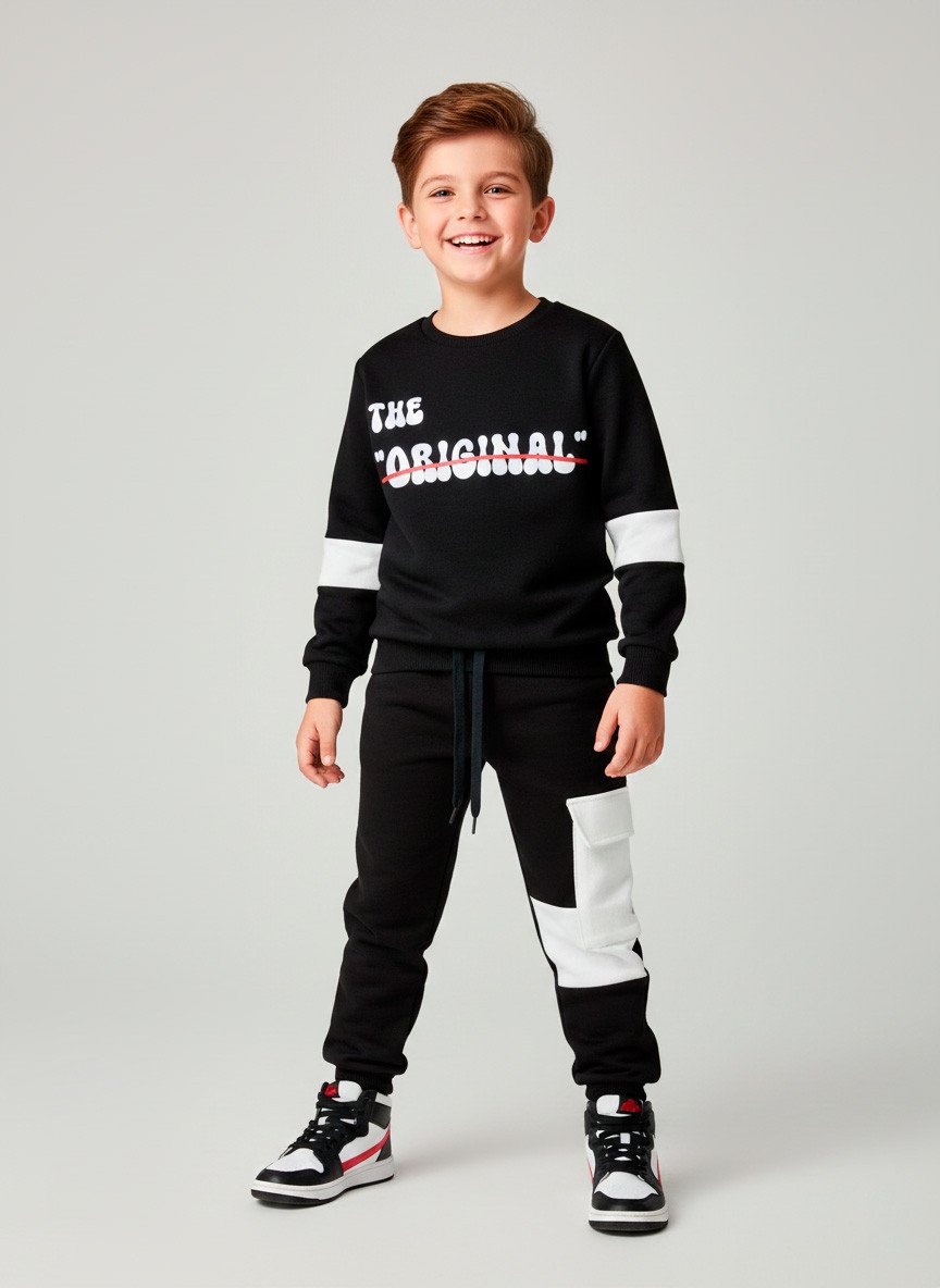 Conjunto Infantil Menino Moletom The Original Preto 0572 - Torrox