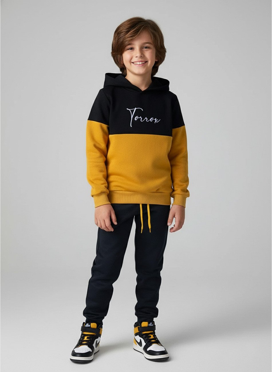 Conjunto Infantil Menino Moletom Torrox Mostarda 0690 - Keki Boys