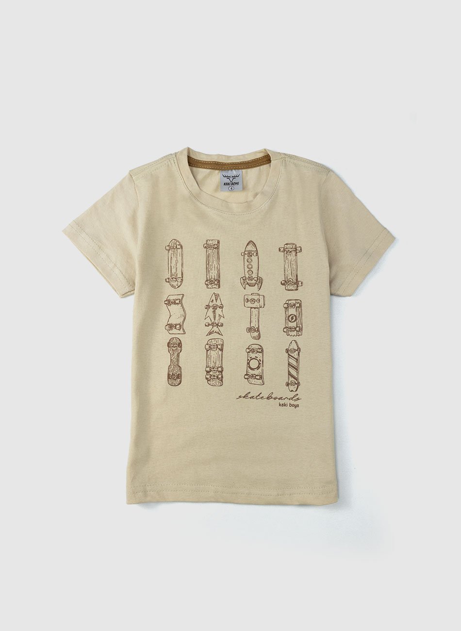 Conjunto Infantil Menino Skateboards Caqui 038 - Keki Boys