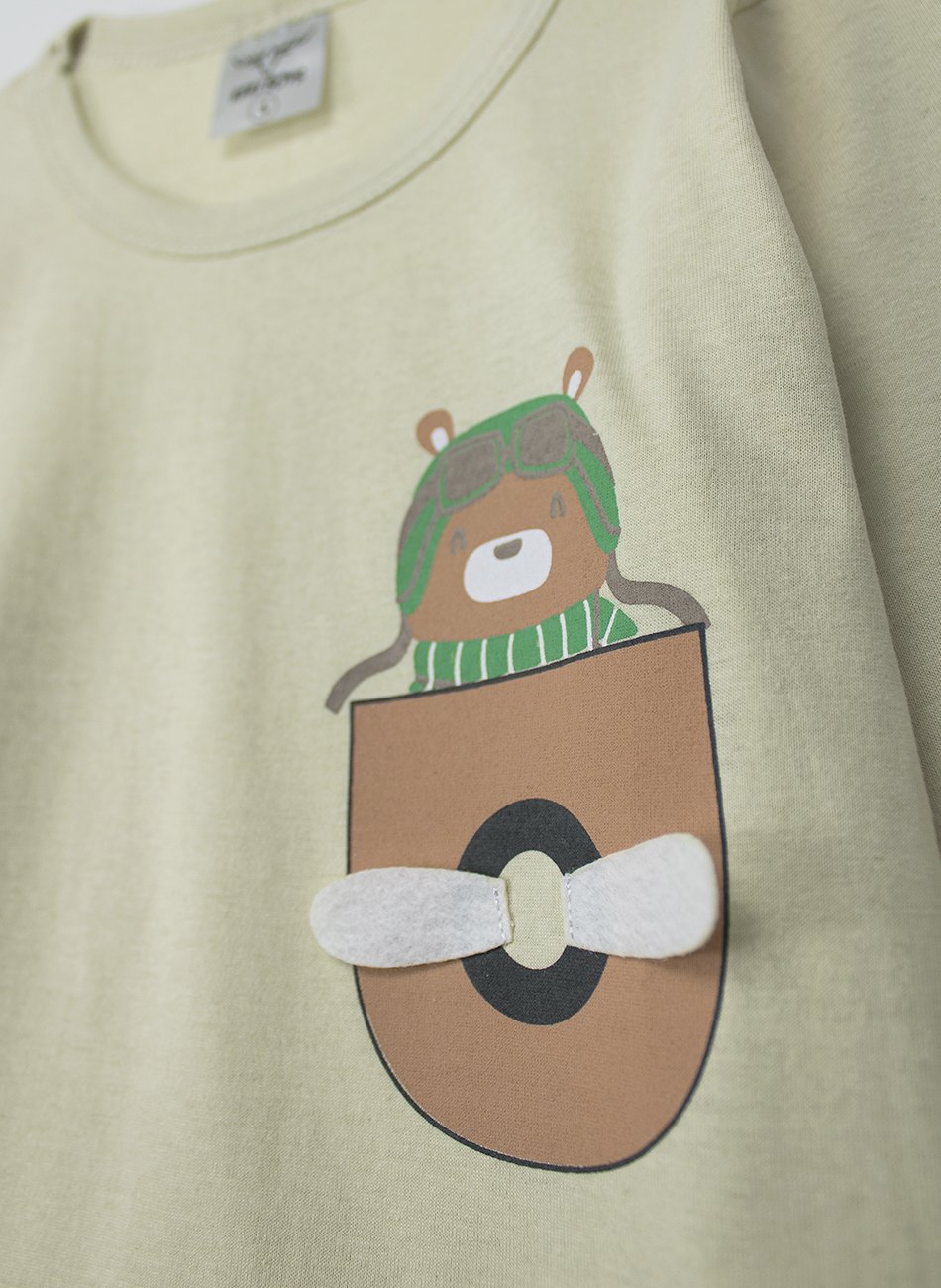 Conjunto Infantil Menino Meia Estação Bolso Creme 0113 - Keki Boys