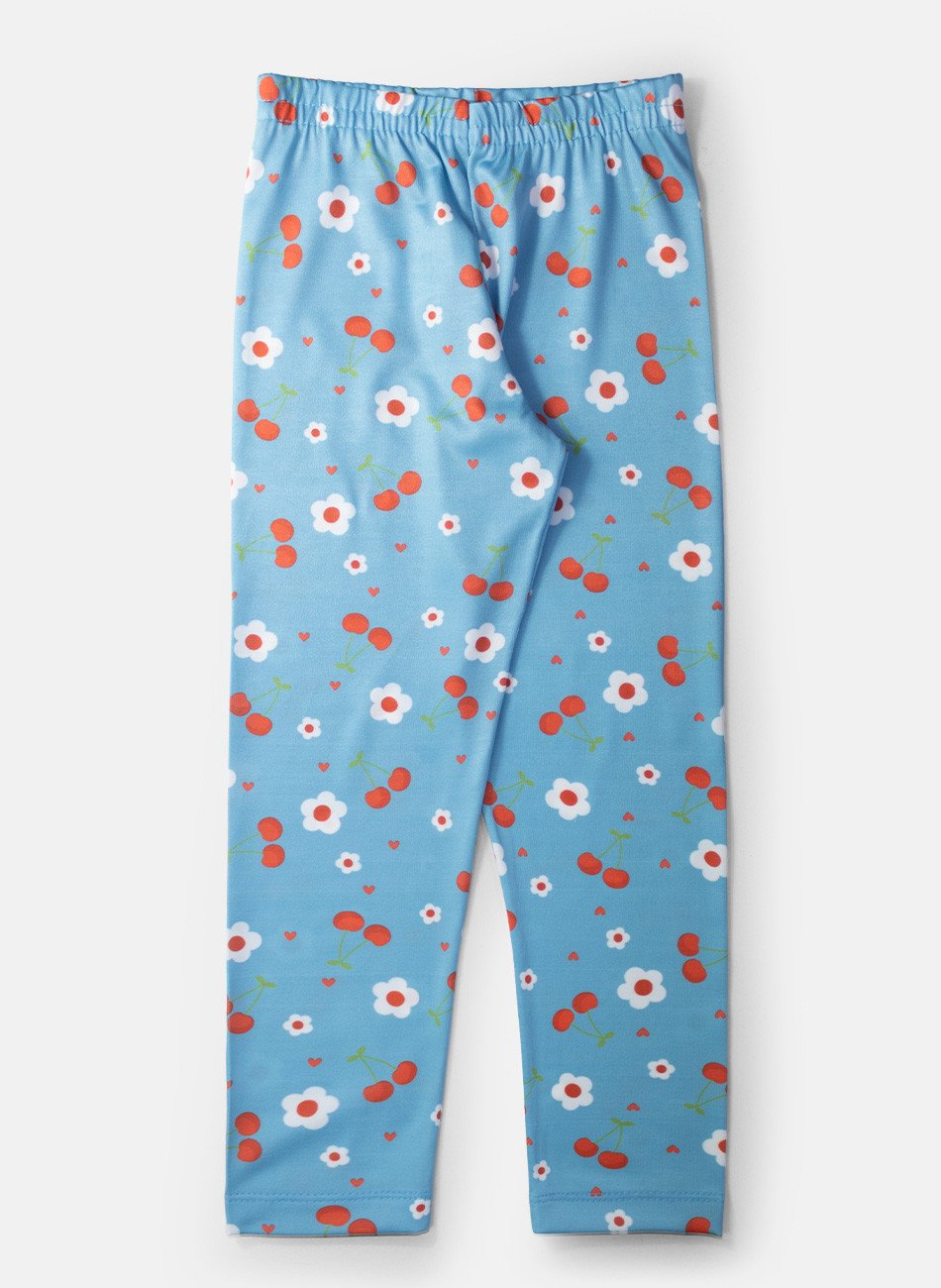 Conjunto Infantil Menina Meia Estação Cerejinhas Branco 0443 - Laluna