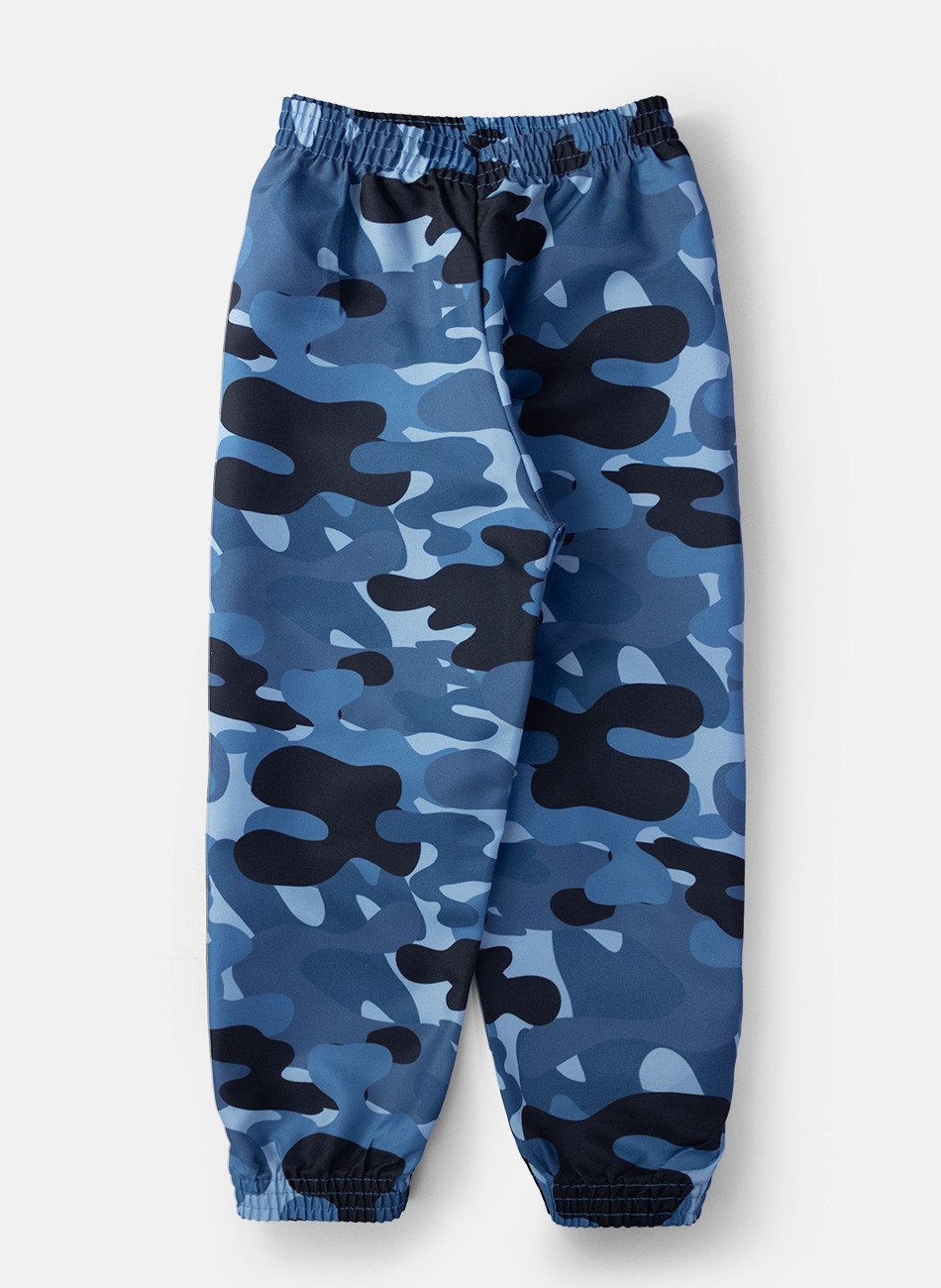 Conjunto Infantil Menino Corta Vento C/Capuz Camuflado Azul 147 - Keki Boys