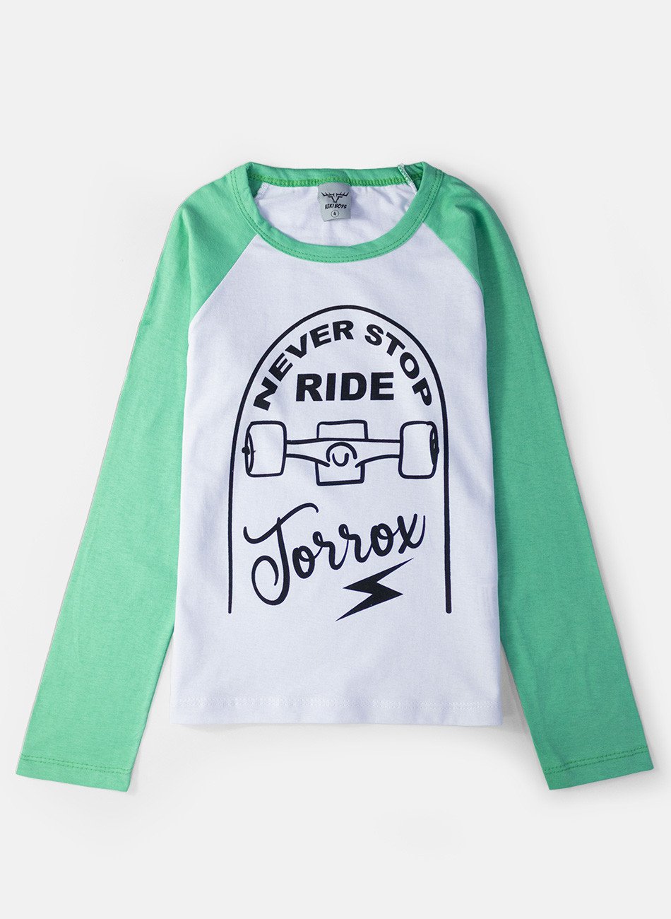 Conjunto Infantil Menino Meia Estação Never Stop Branco 0323 - Keki Boys