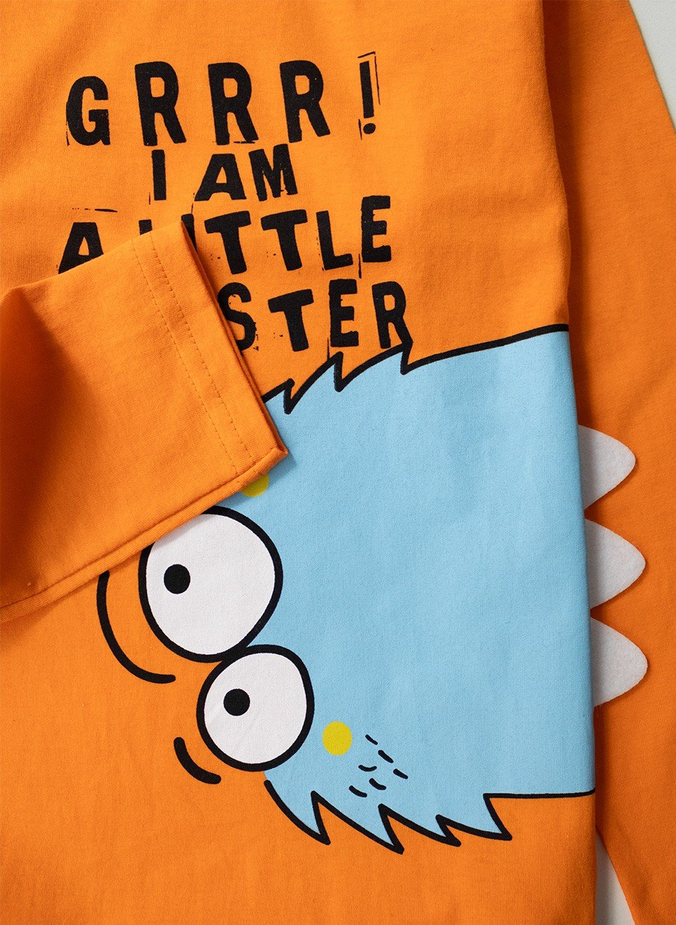Conjunto Infantil Meia Estação Menino A Little Monster Laranja 0472 - Keki Boys