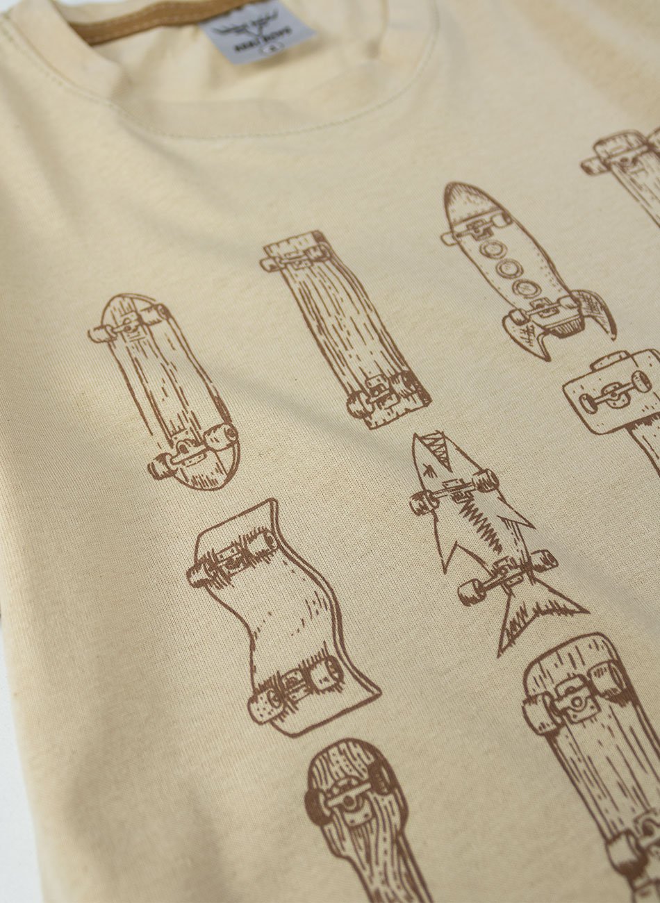 Conjunto Infantil Menino Skateboards Caqui 038 - Keki Boys