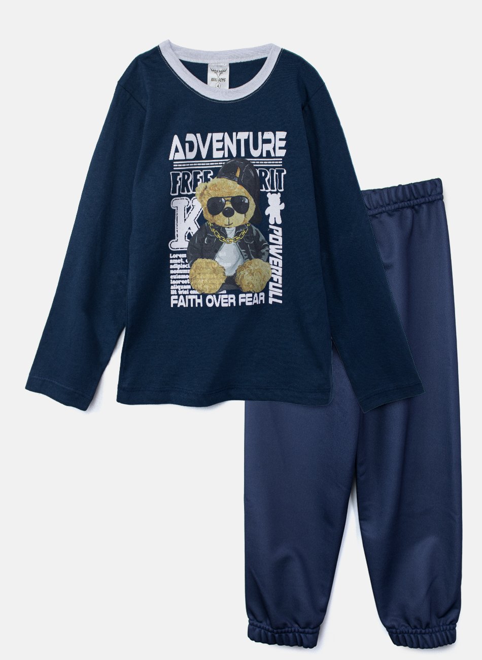 Conjunto Infantil Menino Meia Estação Adventure Urso Marinho 0104 - Keki Boys