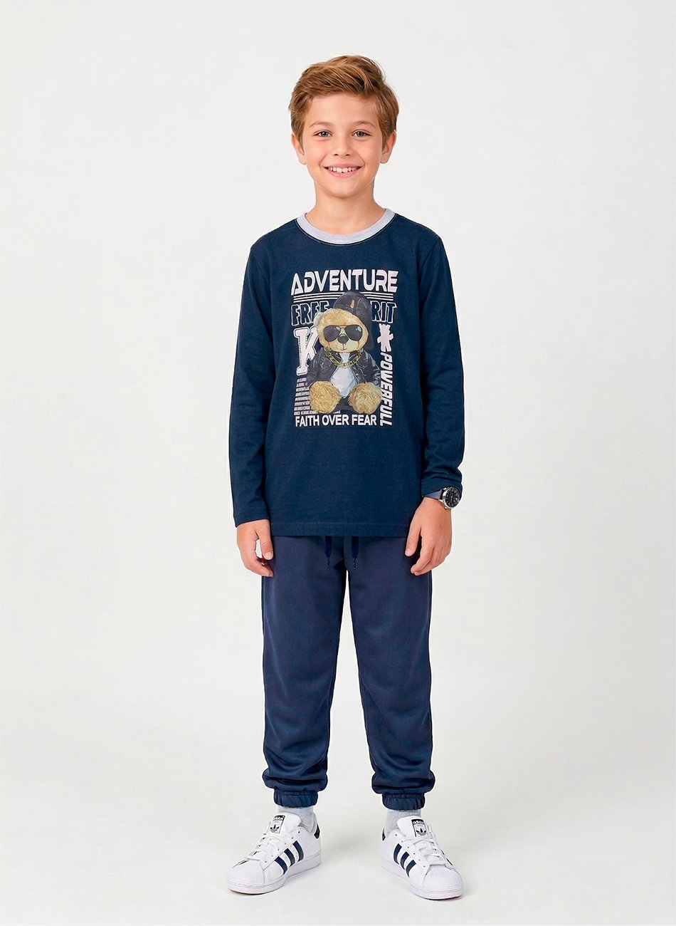 Conjunto Infantil Menino Meia Estação Adventure Urso Marinho 0104 - Keki Boys