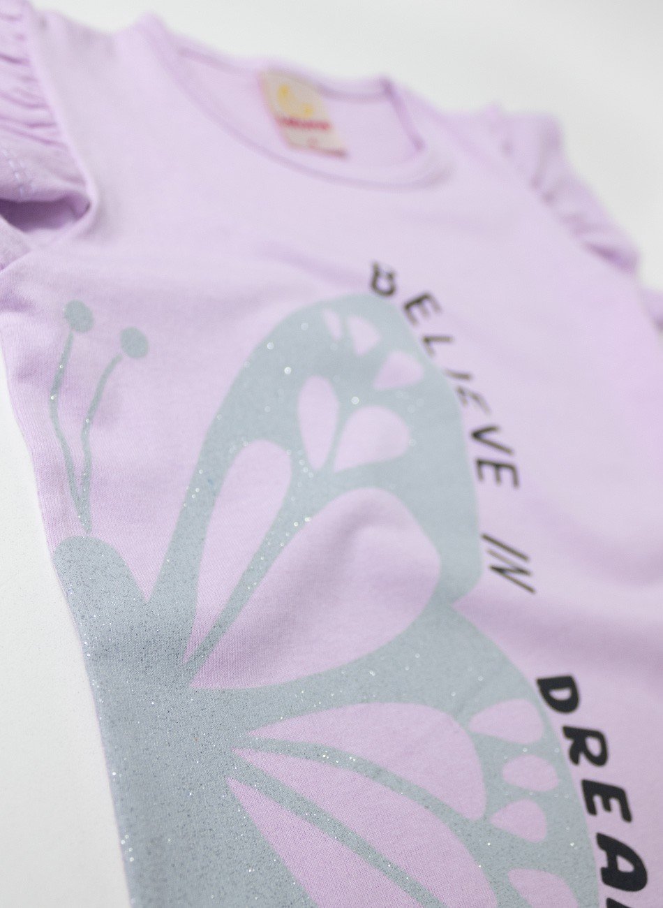 Conjunto Infantil Menina Believe Lilás 0305 - Laluna