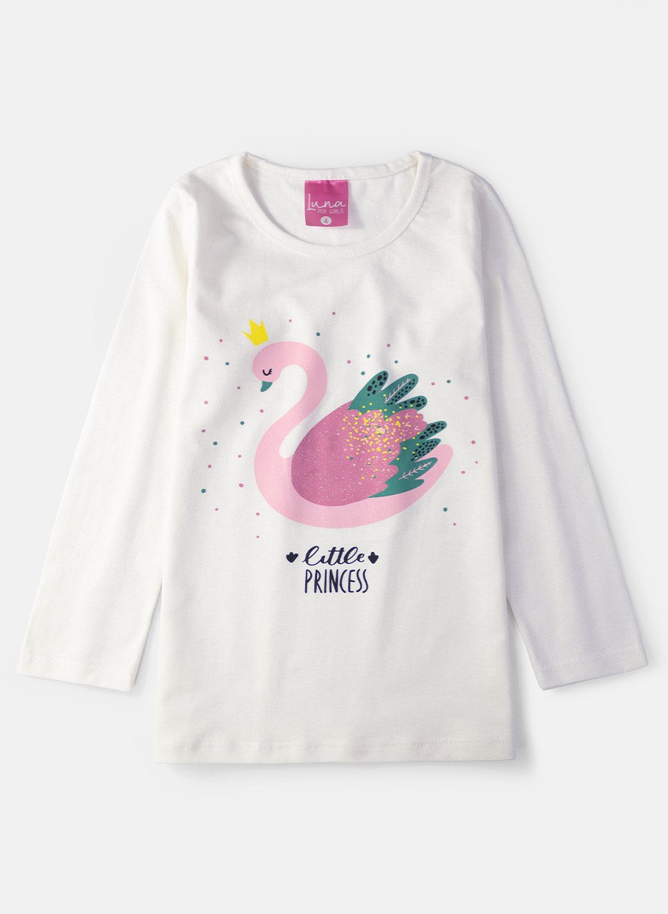 Conjunto Infantil Menina Meia Estação Little Princess Creme 0209 - Laluna