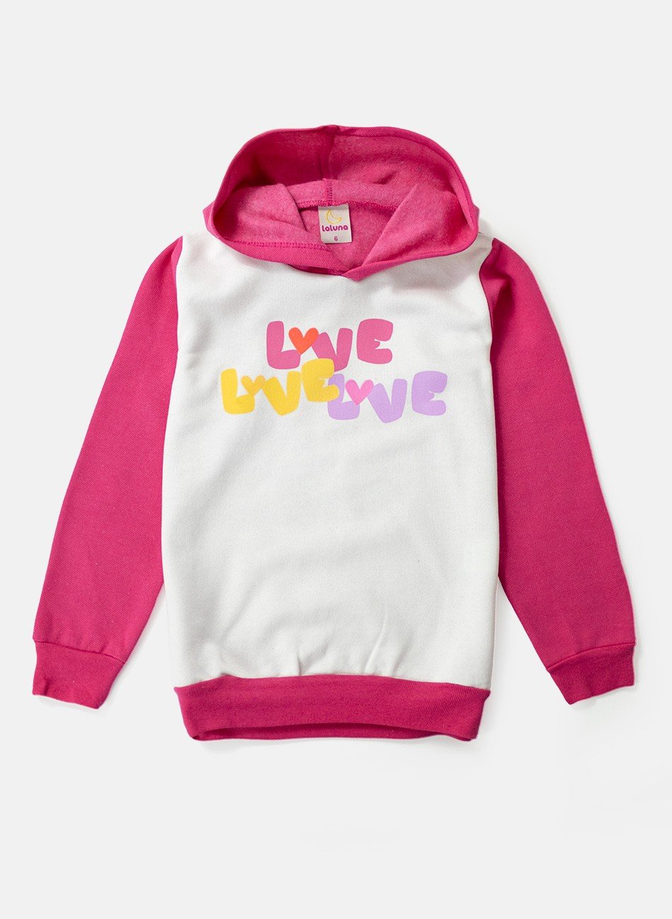 Conjunto Infantil Menina Moletom Love Pink 0201 - Laluna