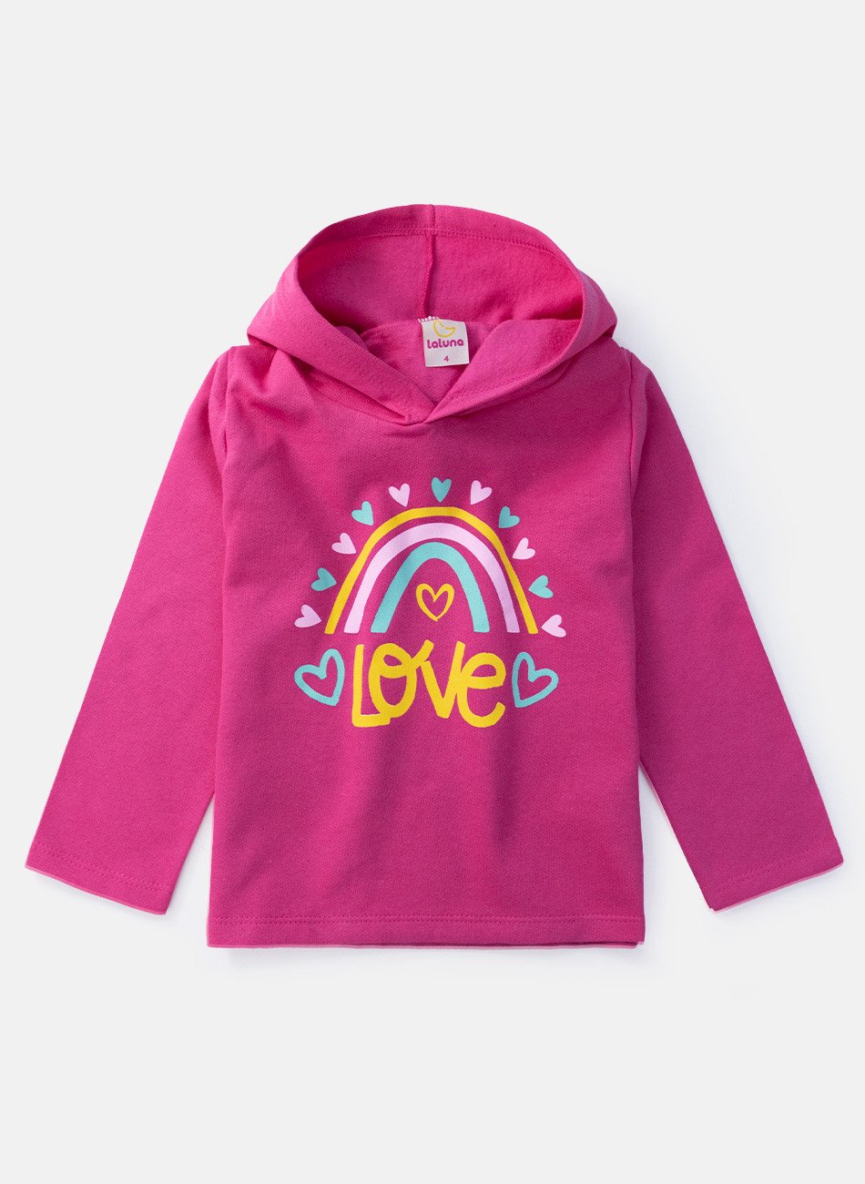 Conjunto Infantil Menina Moletom Love Pink 139 - Laluna