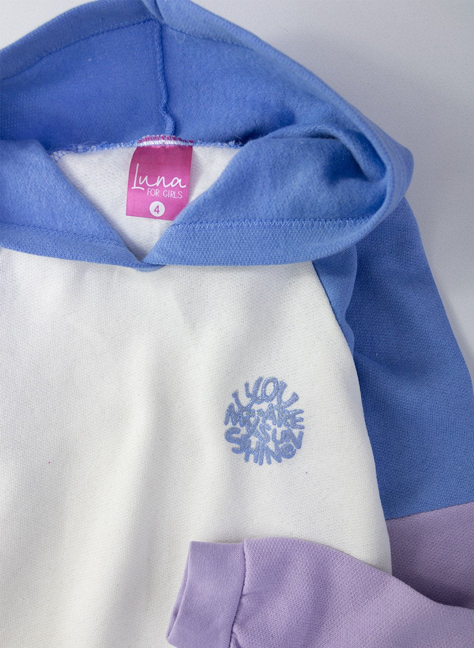 Conjunto Infantil Menina Moletom You Are Azul 0440 - Laluna