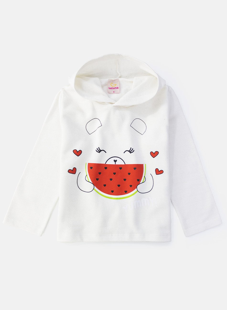 Conjunto Infantil Menina Moletom Yummy Creme 0400 - Laluna