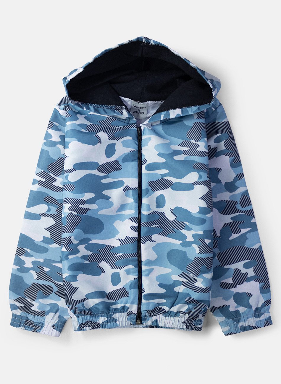 Conjunto Infantil Menino Corta Vento Camuflado Petróleo 158 - Keki Boys