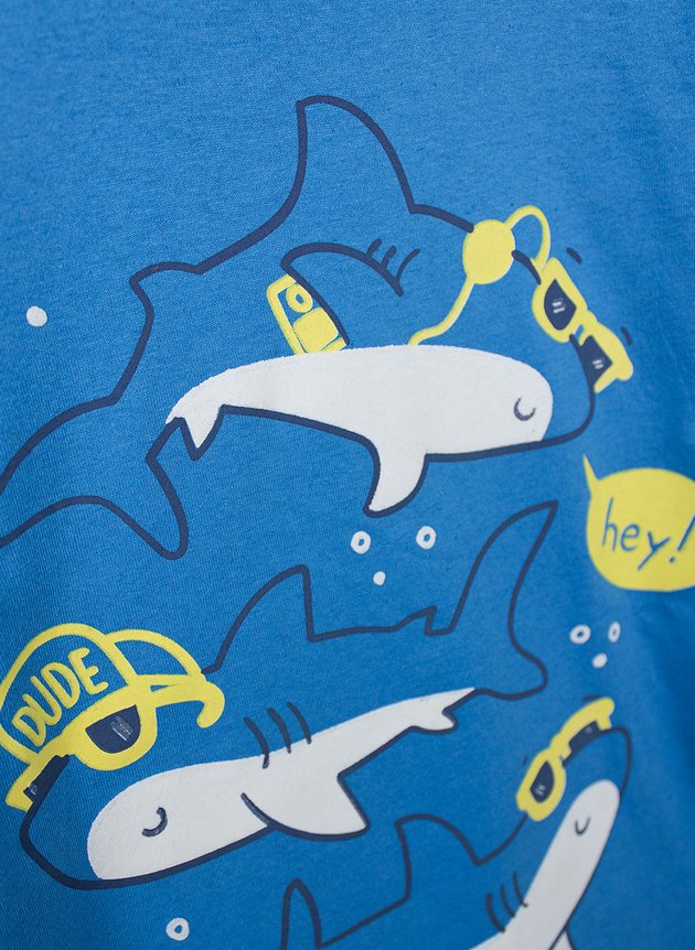 Conjunto Infantil Menino Tubarões Hey Azul 0392 - Torrox