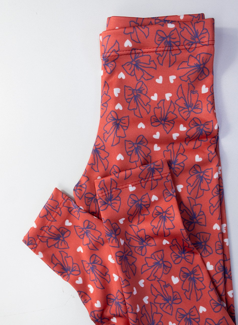 Conjunto Infantil Menina Meia Estação Coração com Laço Branco 0591 - Laluna
