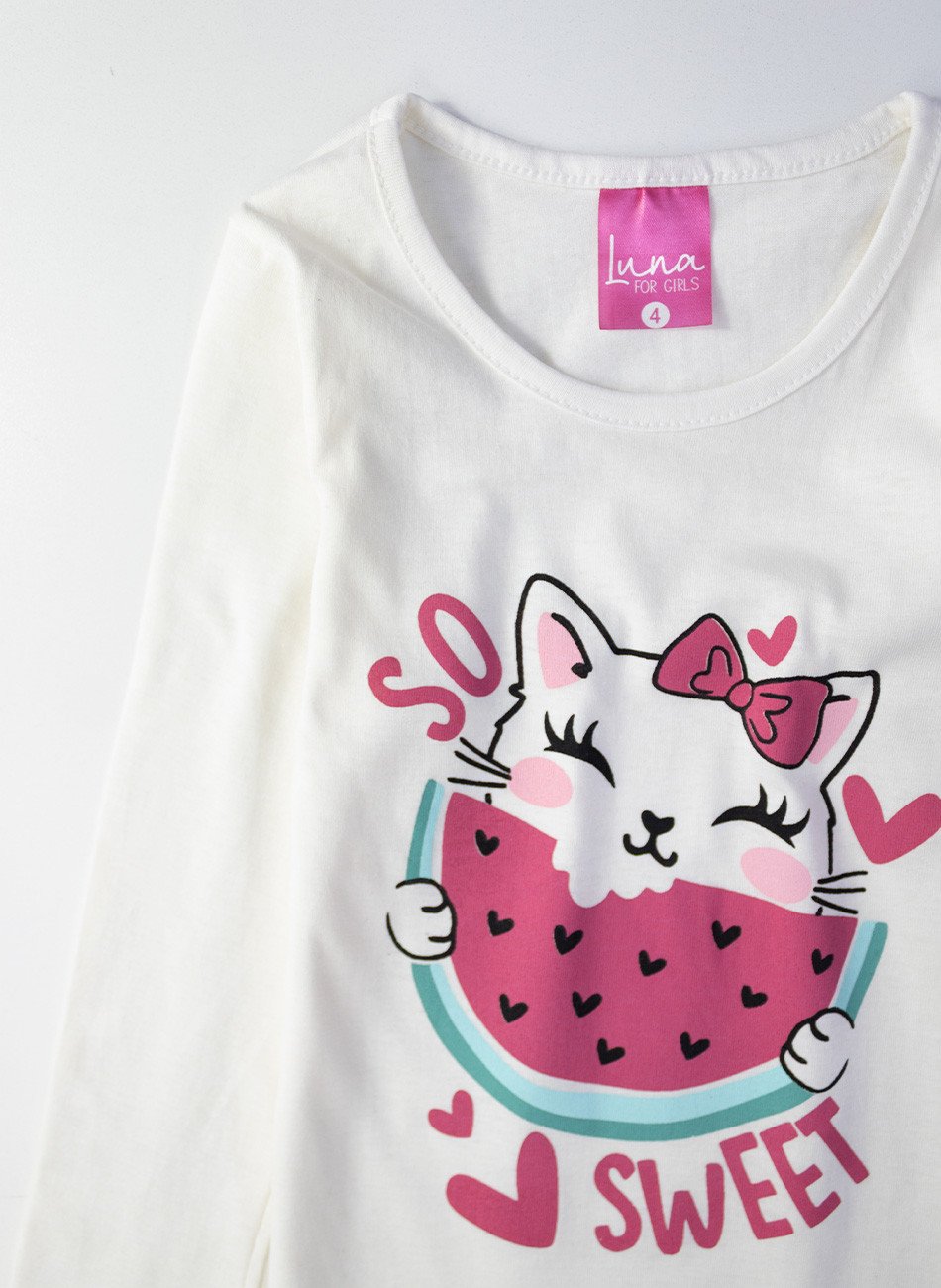 Conjunto Infantil Menina Meia Estação So Sweet Creme 0630 - Laluna