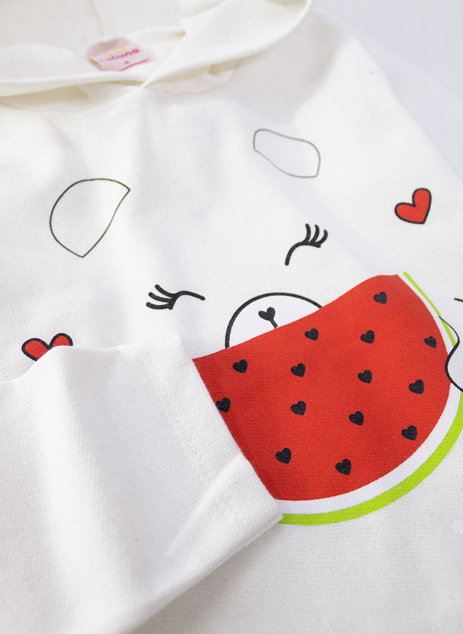 Conjunto Infantil Menina Moletom Yummy Creme 0400 - Laluna
