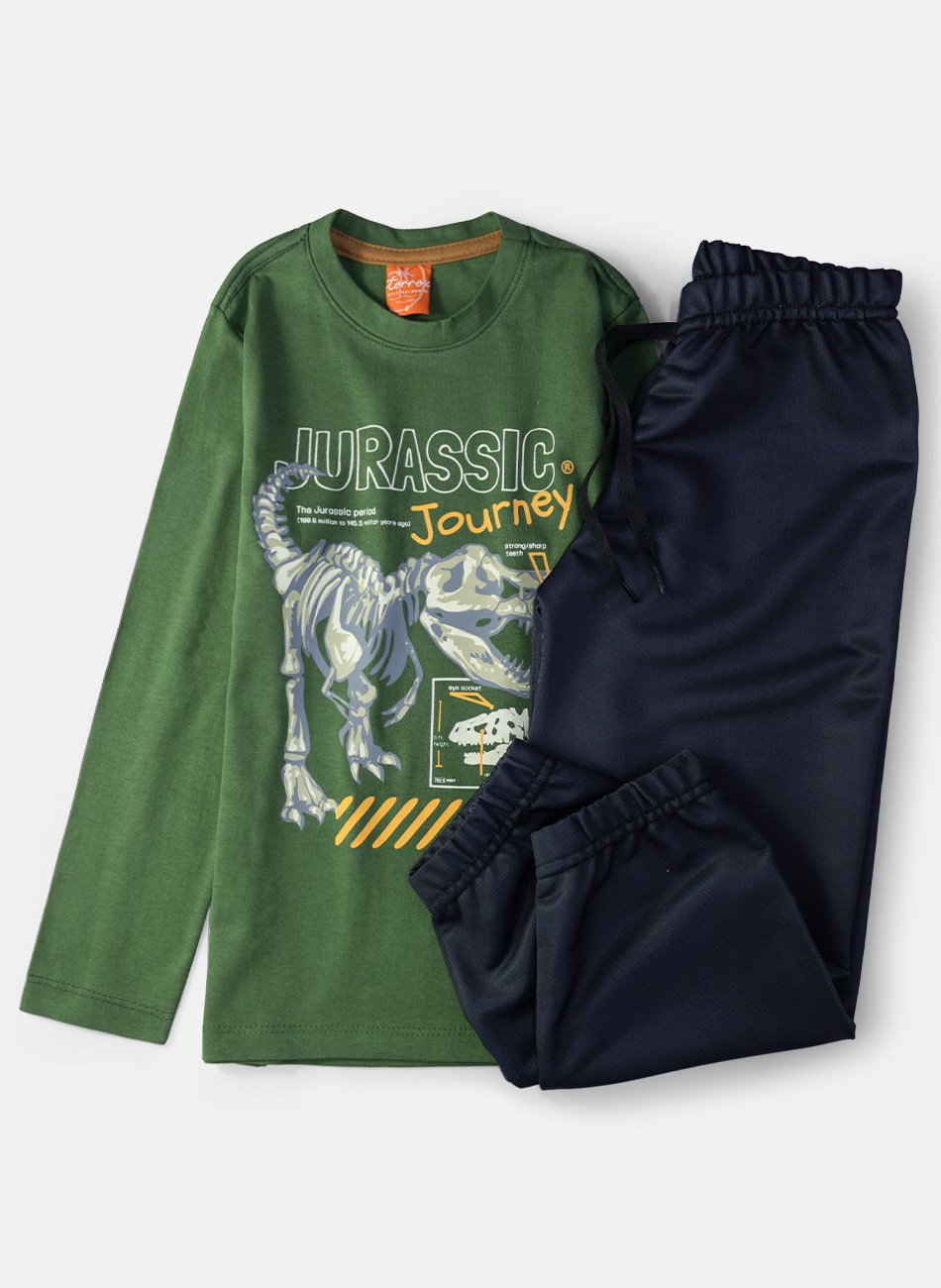 Conjunto Infantil Menino Meia Estação Jurassic Verde 0708 - Torrox