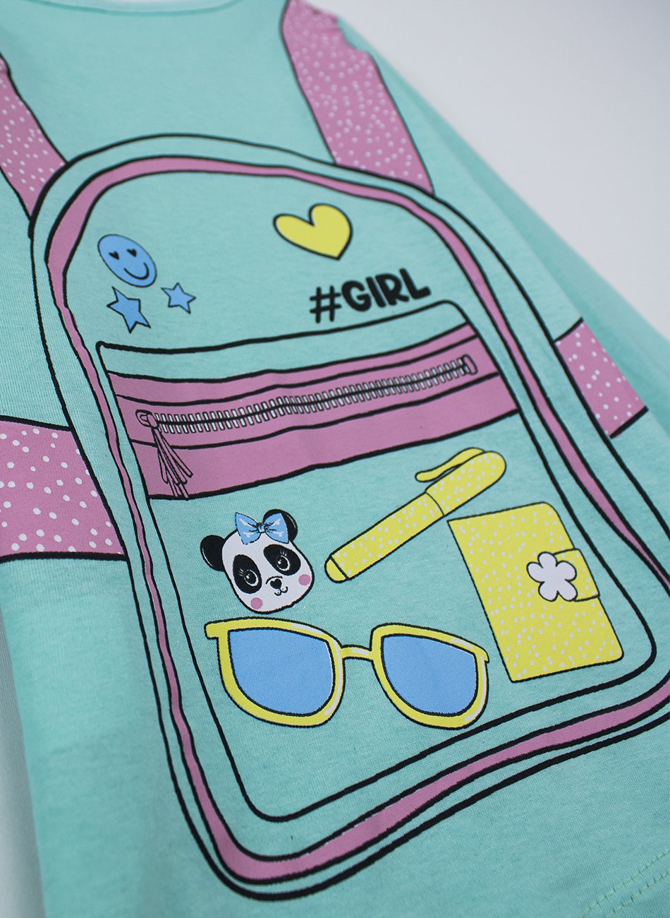 Conjunto Infantil Menina Meia Estação Girl Verde 0590 - Laluna