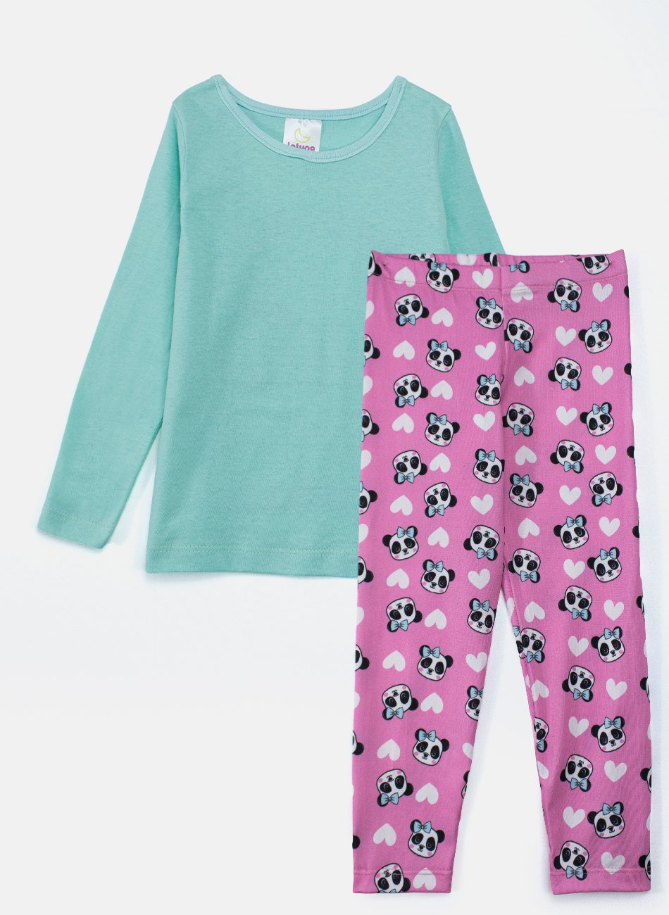 Conjunto Infantil Menina Meia Estação Girl Verde 0590 - Laluna