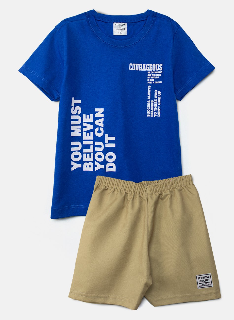 Conjunto Infantil Menino Courageous Azul 075 - Keki Boys