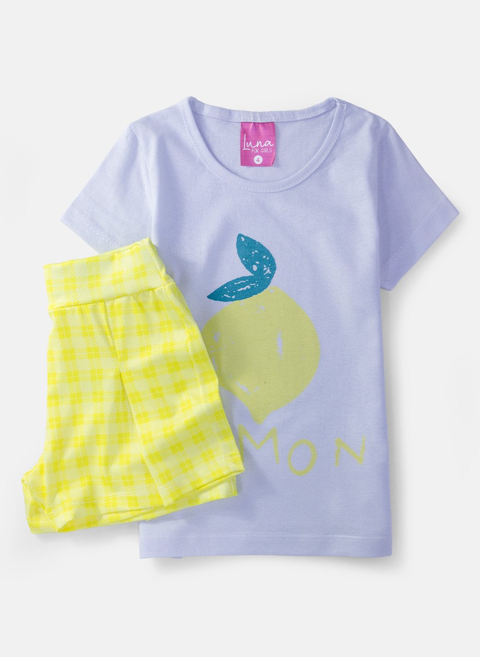 Conjunto Infantil Menina Lemon Branco 178 - Laluna