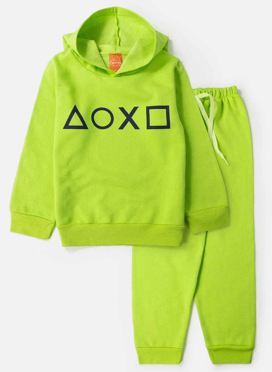 Conjunto Infantil Menino Moletom Game Verde 0665 - Torrox