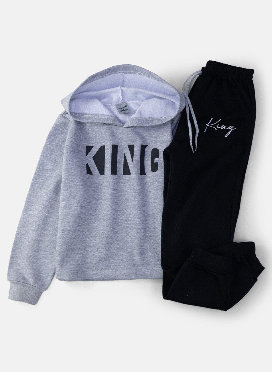 Conjunto Infantil Menino Moletom King Mescla 0693 - Keki Boys