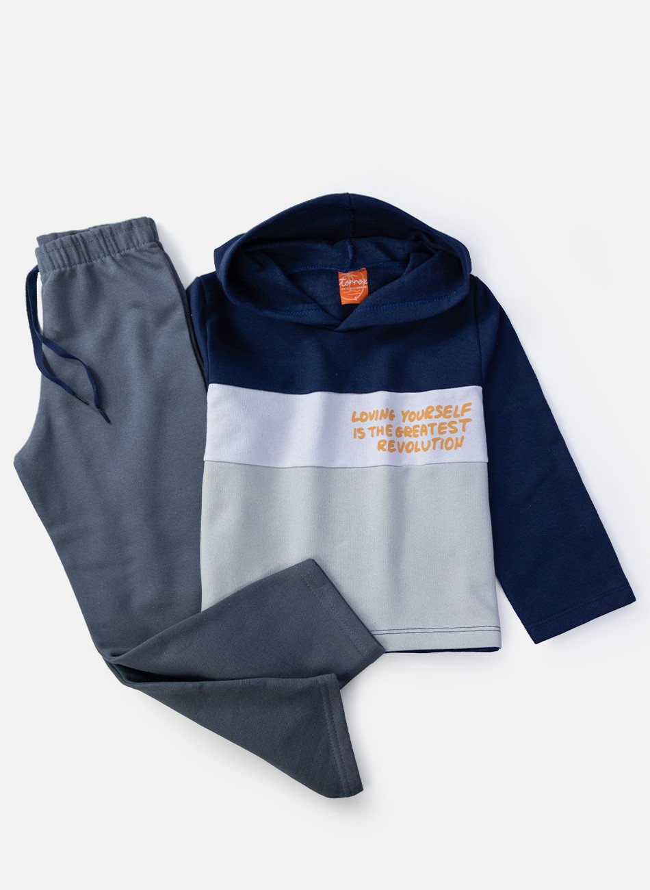 Conjunto Infantil Menino Moletom Loving Yourself Marinho 0684 - Torrox