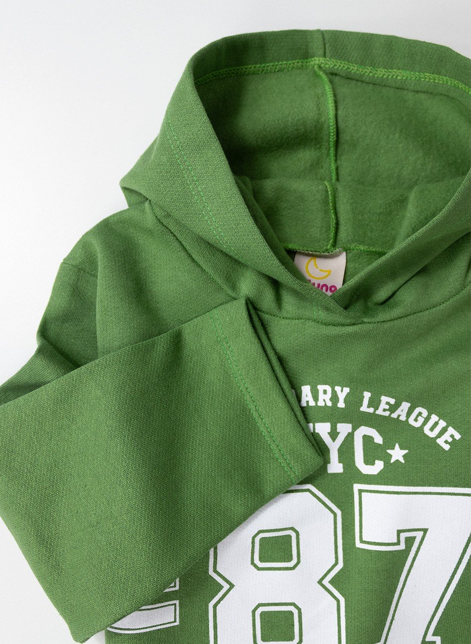 Conjunto Infantil Menino Moletom New York Academy Verde 0379 - Laluna